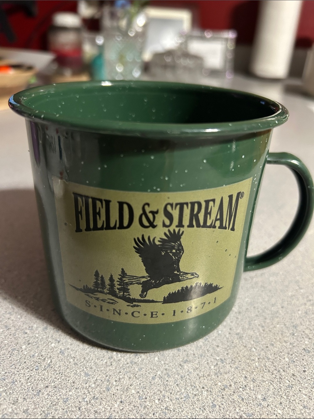 Field & Stream Dark Green Enamel Logo Camp Mug by Design PAC